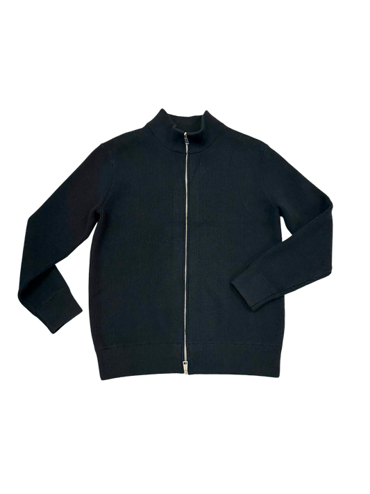 Black Ribbed Zip