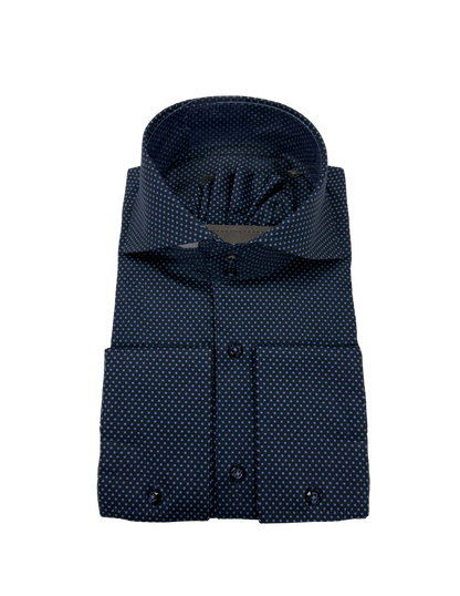 Navy Polka Dot Dress Shirt