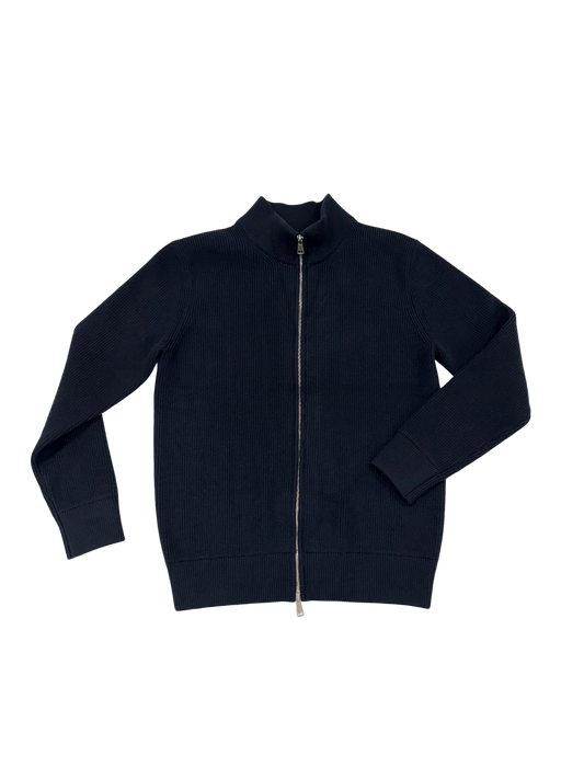 Midnight Navy Ribbed Zip