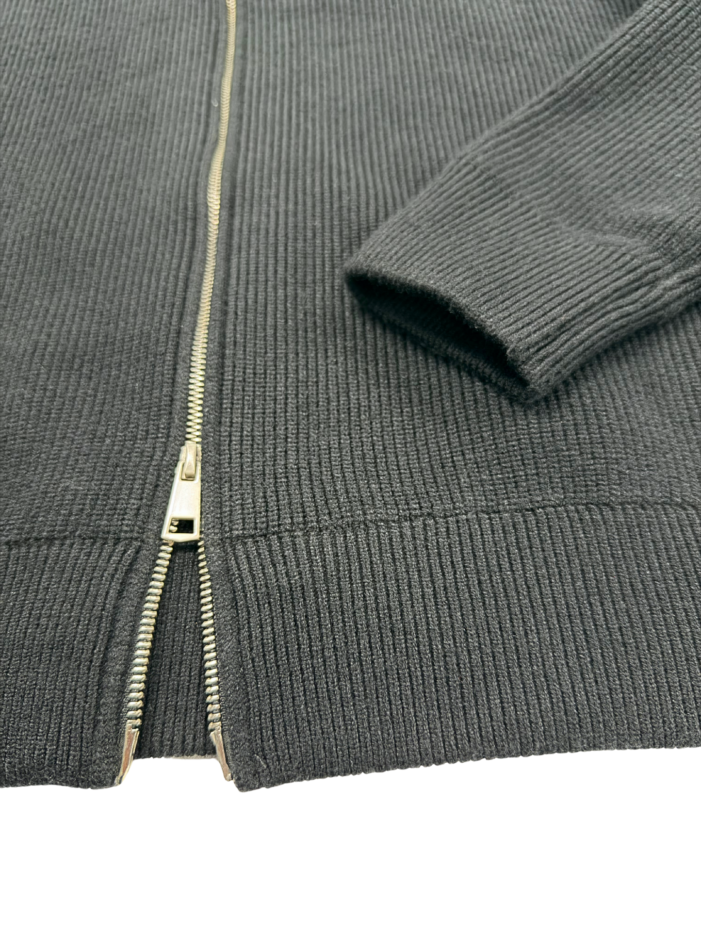 Black Ribbed Zip