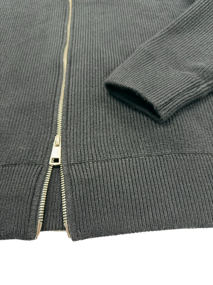 Black Ribbed Zip