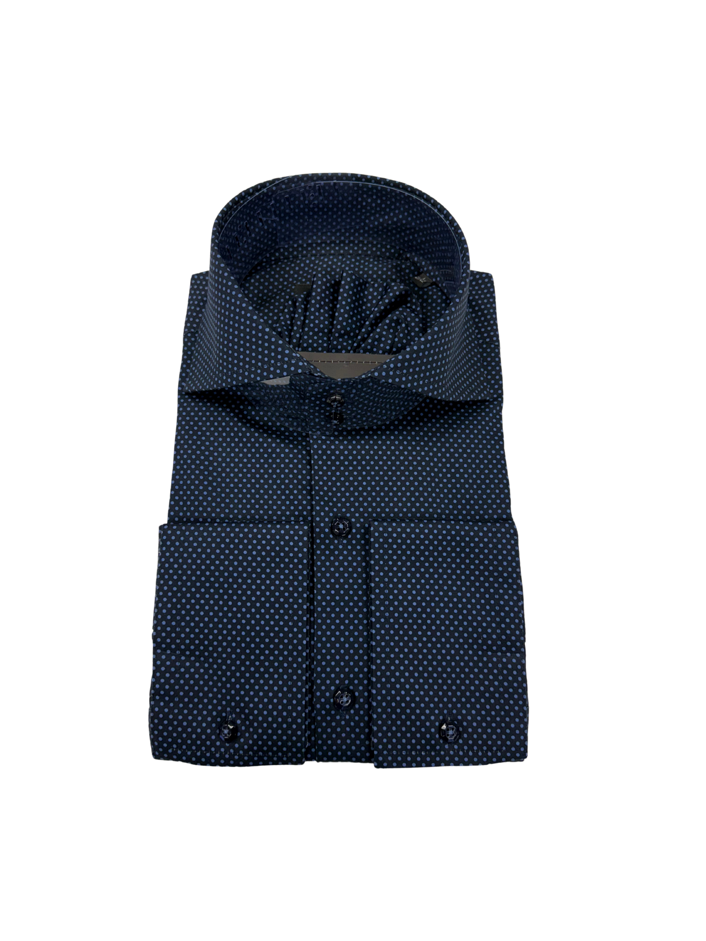 Navy Polka Dot Dress Shirt