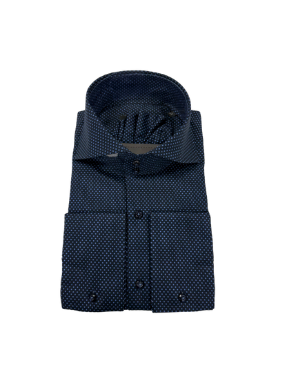 Navy Polka Dot Dress Shirt