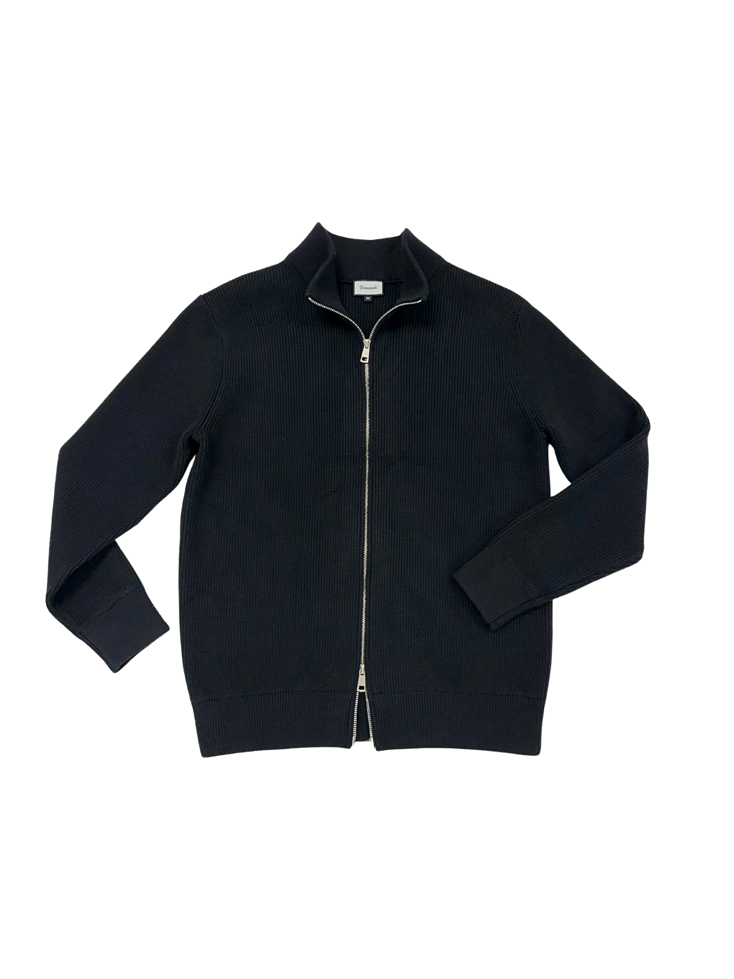 Black Ribbed Zip