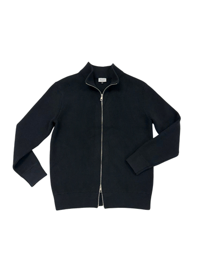 Black Ribbed Zip